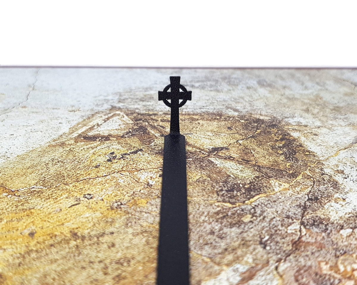 Celtic Cross metal bookmark on a coloured background