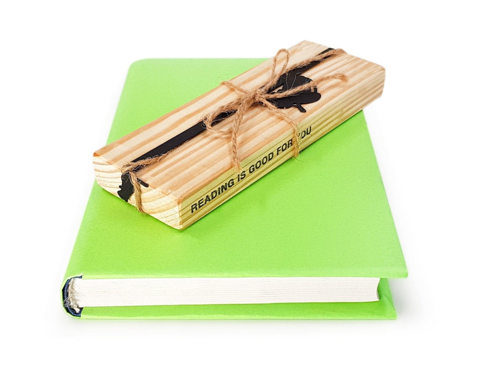 Chipmunk and the Acorn metal bookmark with the engraved wooden gift block it ships with