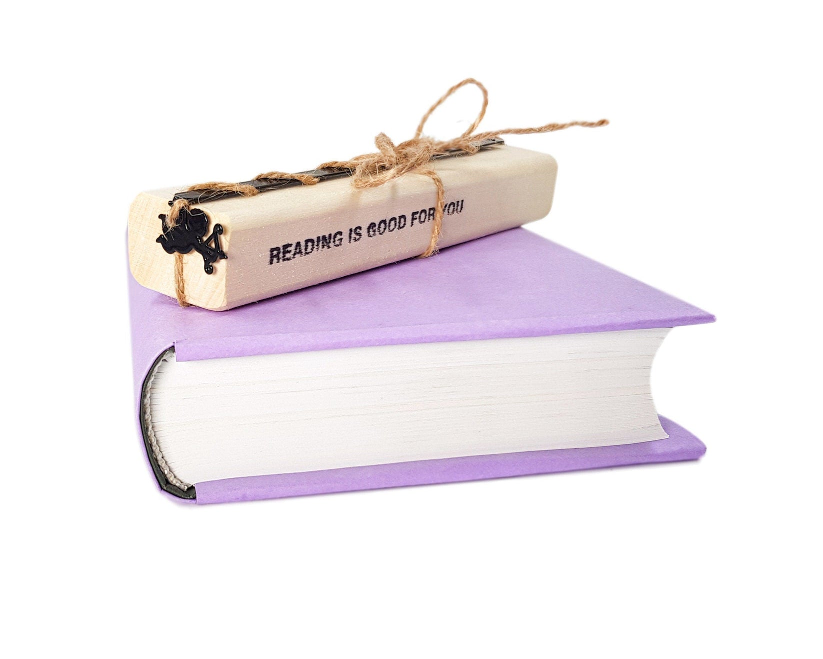 Cupid metal bookmark with the engraved wooden gift block it ships with
