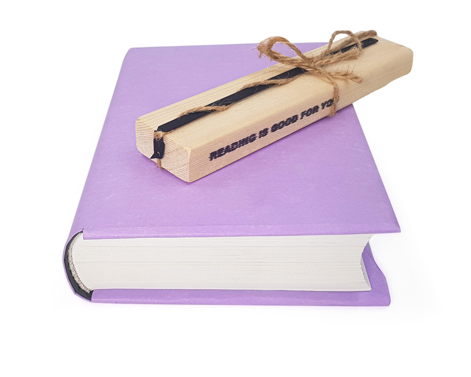 Curious Bird metal bookmark with the engraved wooden gift block it ships with