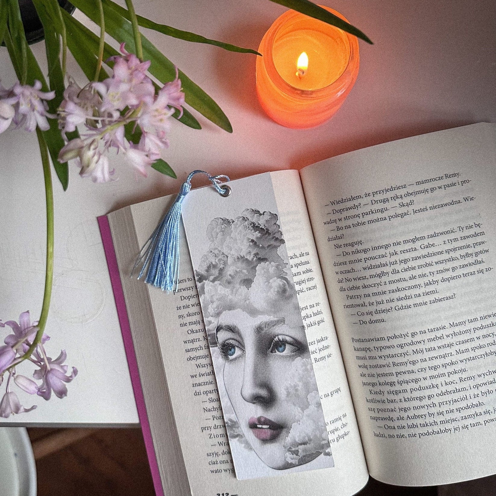 Dreamer metal bookmark against a coloured backdrop, view 5