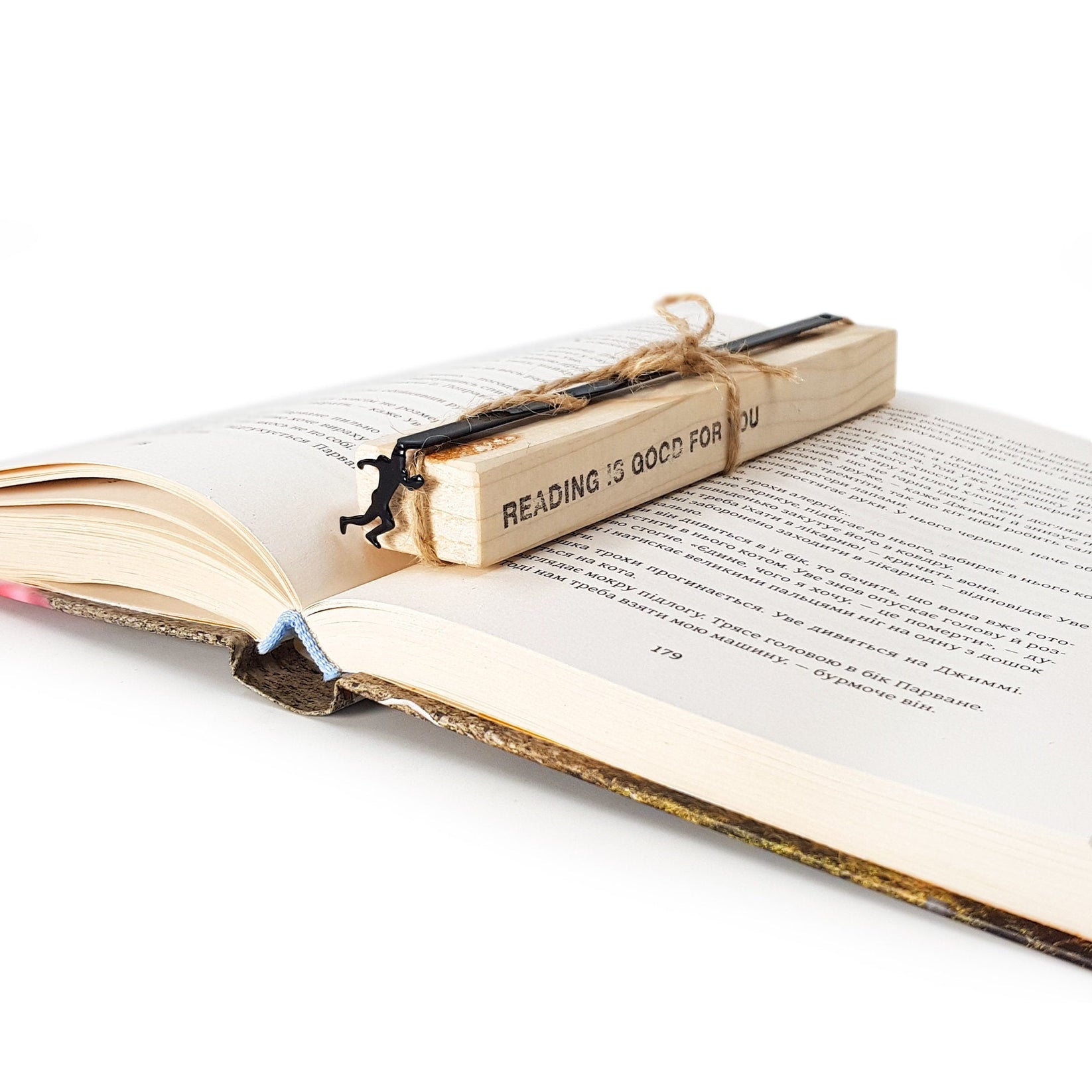 Football Player metal bookmark packed with kraft paper and twine as a gift