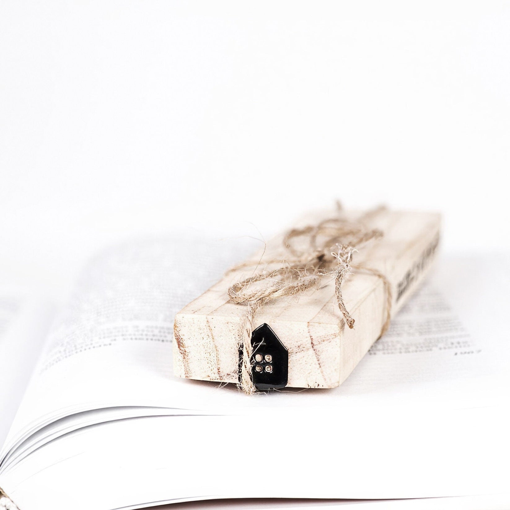 Home Sweet Home metal bookmark with the engraved wooden gift block it ships with