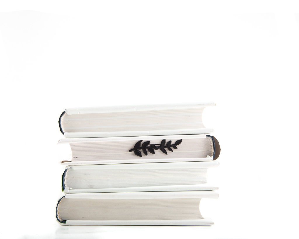 Monkey, Library in the Jungle metal bookmark shown with a stack of books