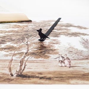 Black Metal Bookmark "Raven in High Hat". - Atelier Article