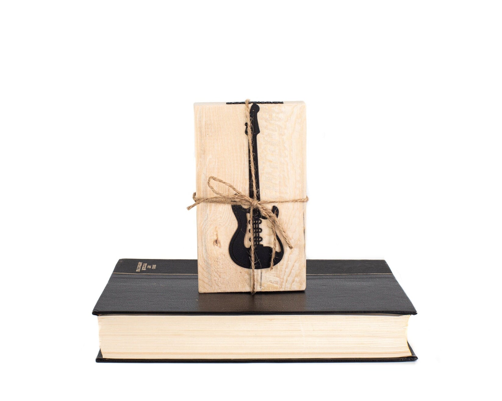 Reading Rocks metal bookmark with the engraved wooden gift block it ships with