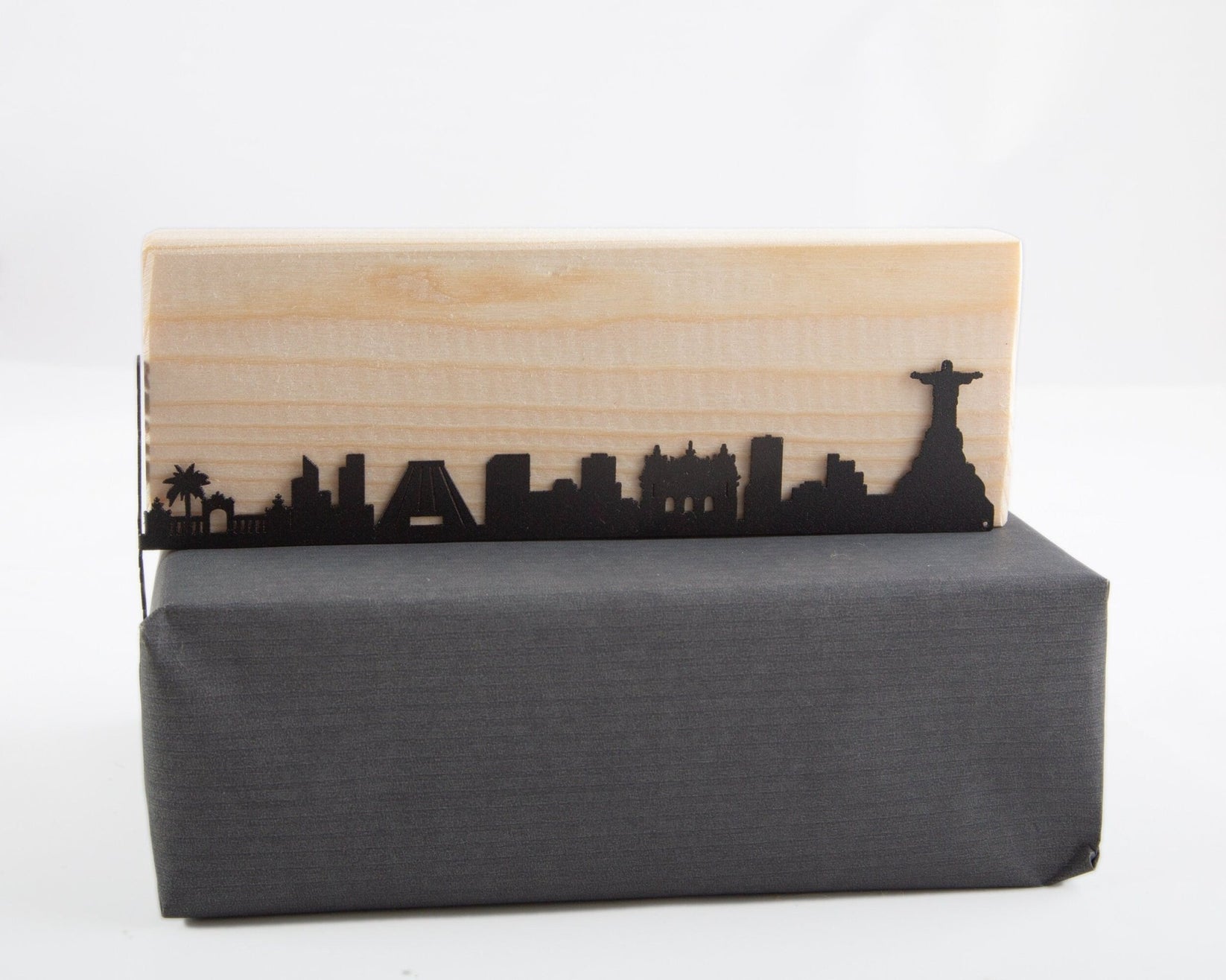 Rio De Janeiro metal bookmark shown flat on a white background
