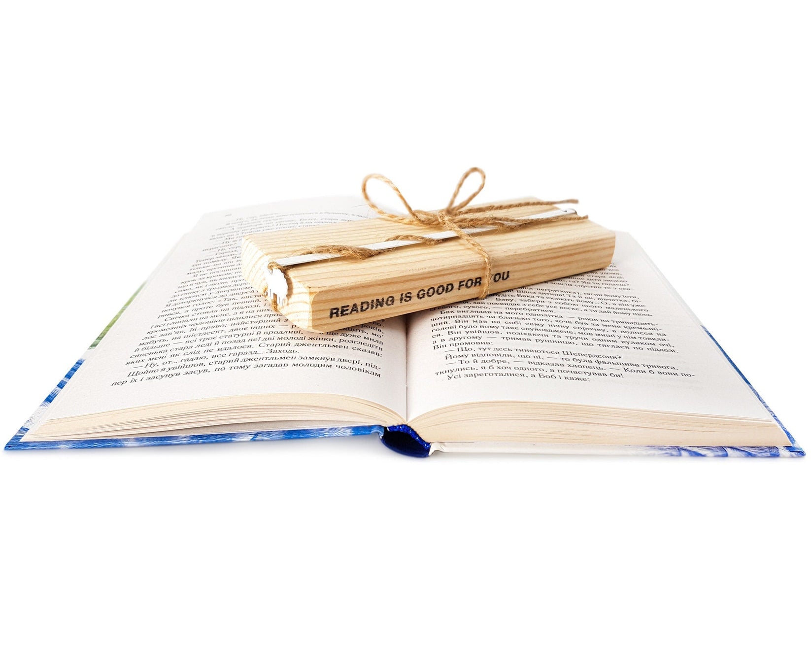 Sheep metal bookmark with the engraved wooden gift block it ships with