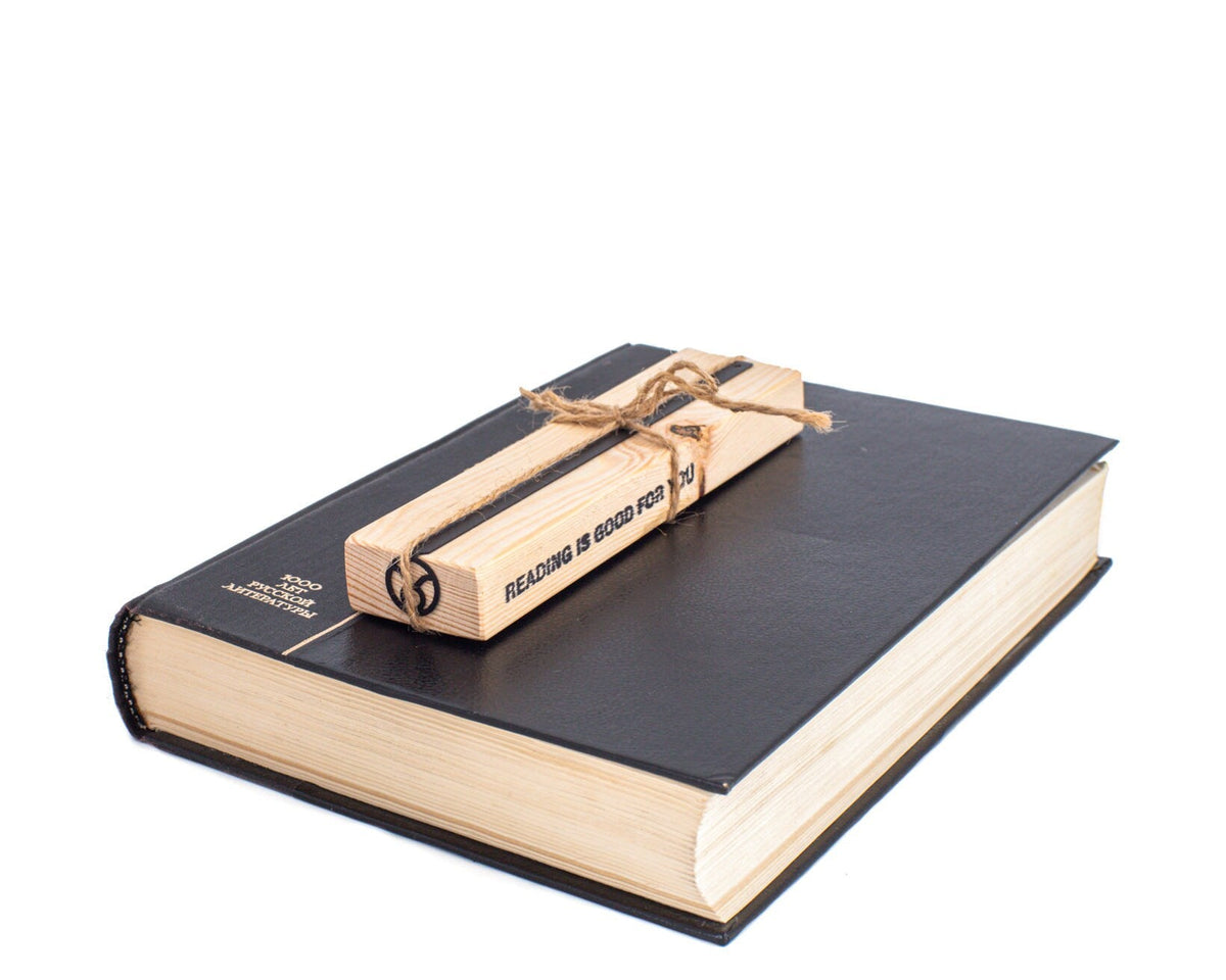 Taurus metal bookmark with the engraved wooden gift block it ships with