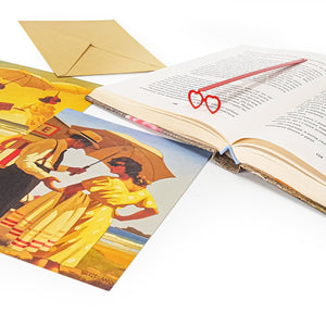 Red Metal Vision Love Bookmark - A Bold and Passionate Gift for Avid Readers and Romantic Souls - Atelier Article