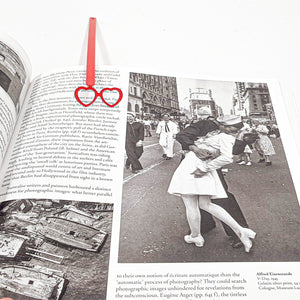 Red Metal Vision Love Bookmark - A Bold and Passionate Gift for Avid Readers and Romantic Souls - Atelier Article