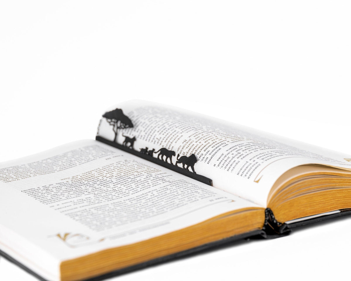We're a Pride metal bookmark marking a page in an open book
