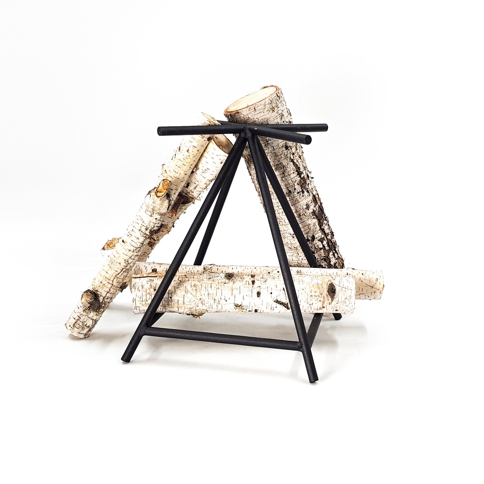Classical Modern and Simple Firepit Log Holder Heavy Metal Accessory for Cozy Fire Camps - Atelier Article