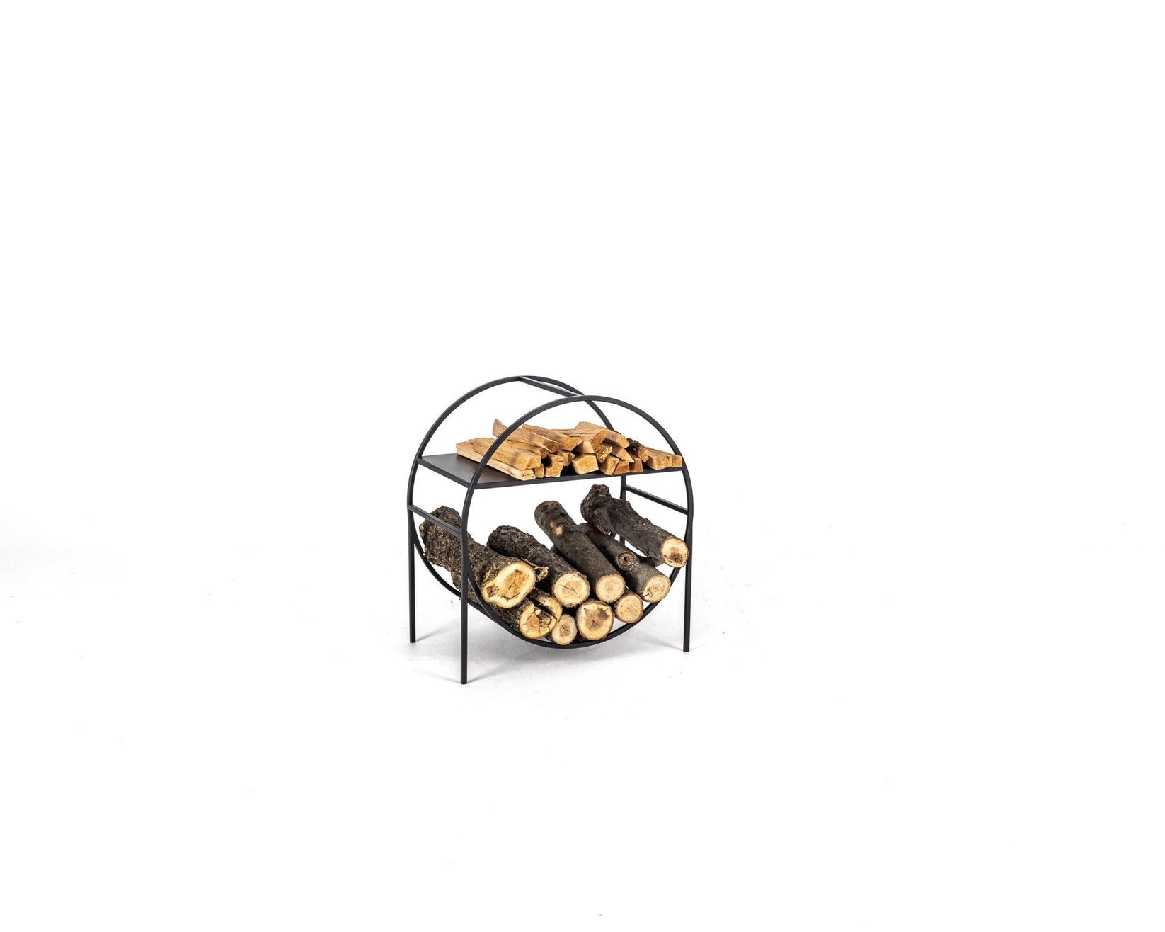 Compact Round Log Holder Black, Scandi Style. - Atelier Article
