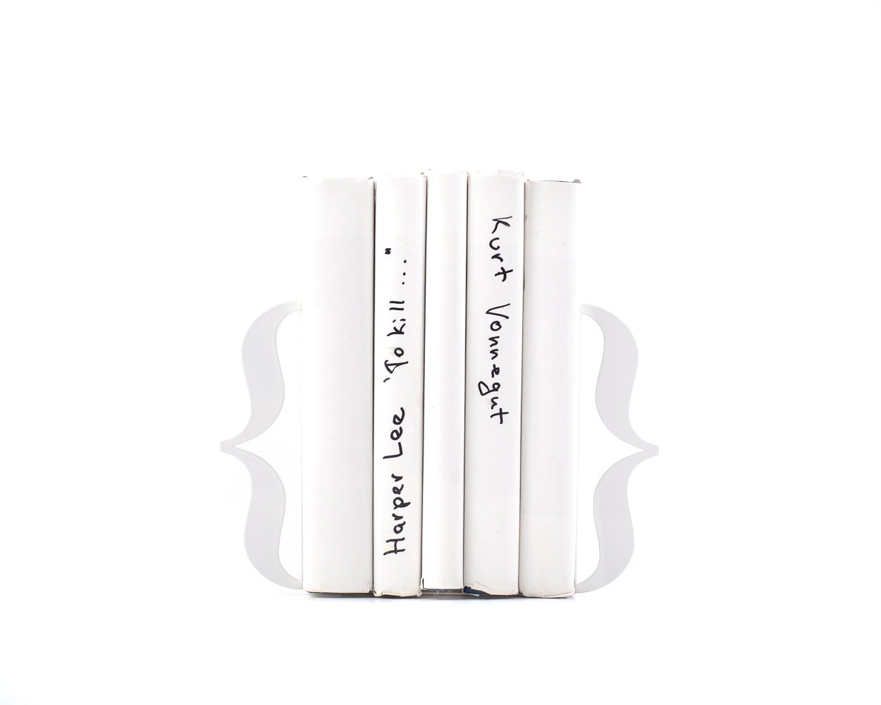 Curly Braces Metal Bookends – hand-welded steel, made in Cherkasy Ukraine