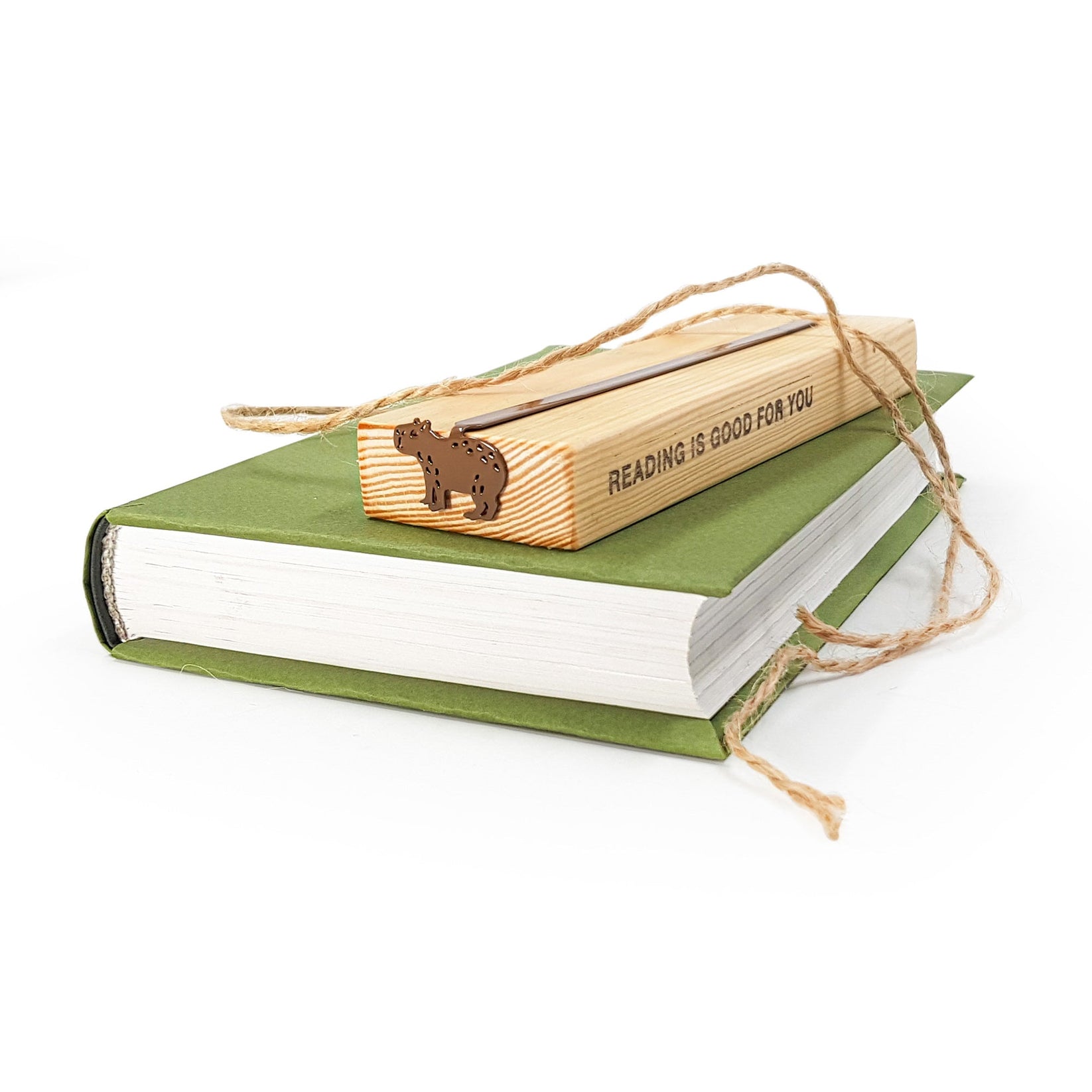 Capybara metal bookmark packed with kraft paper and twine as a gift