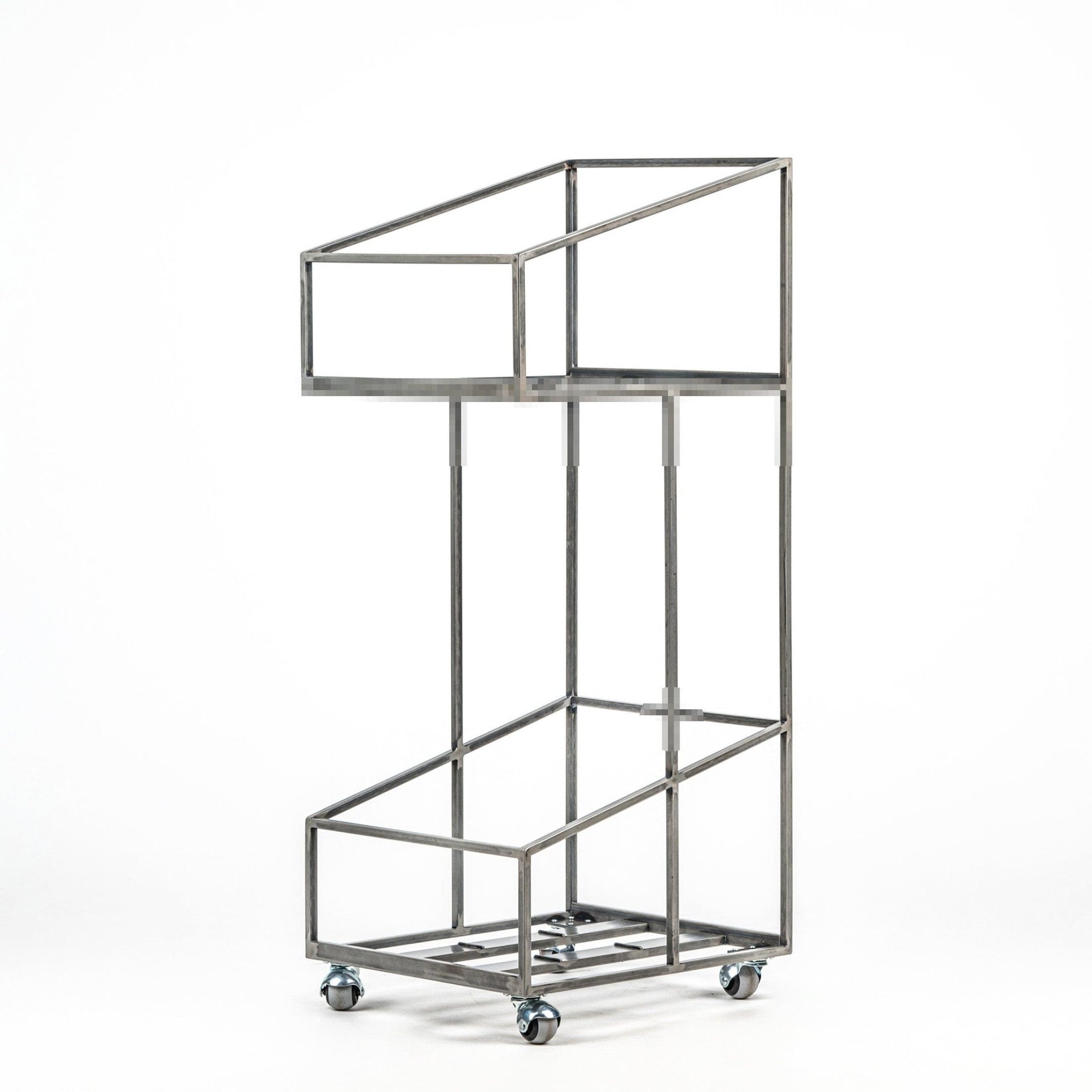 Premium Quality Hand-welded Double Deck Shopping Cart Style LP Record Mobile Stand. - Atelier Article