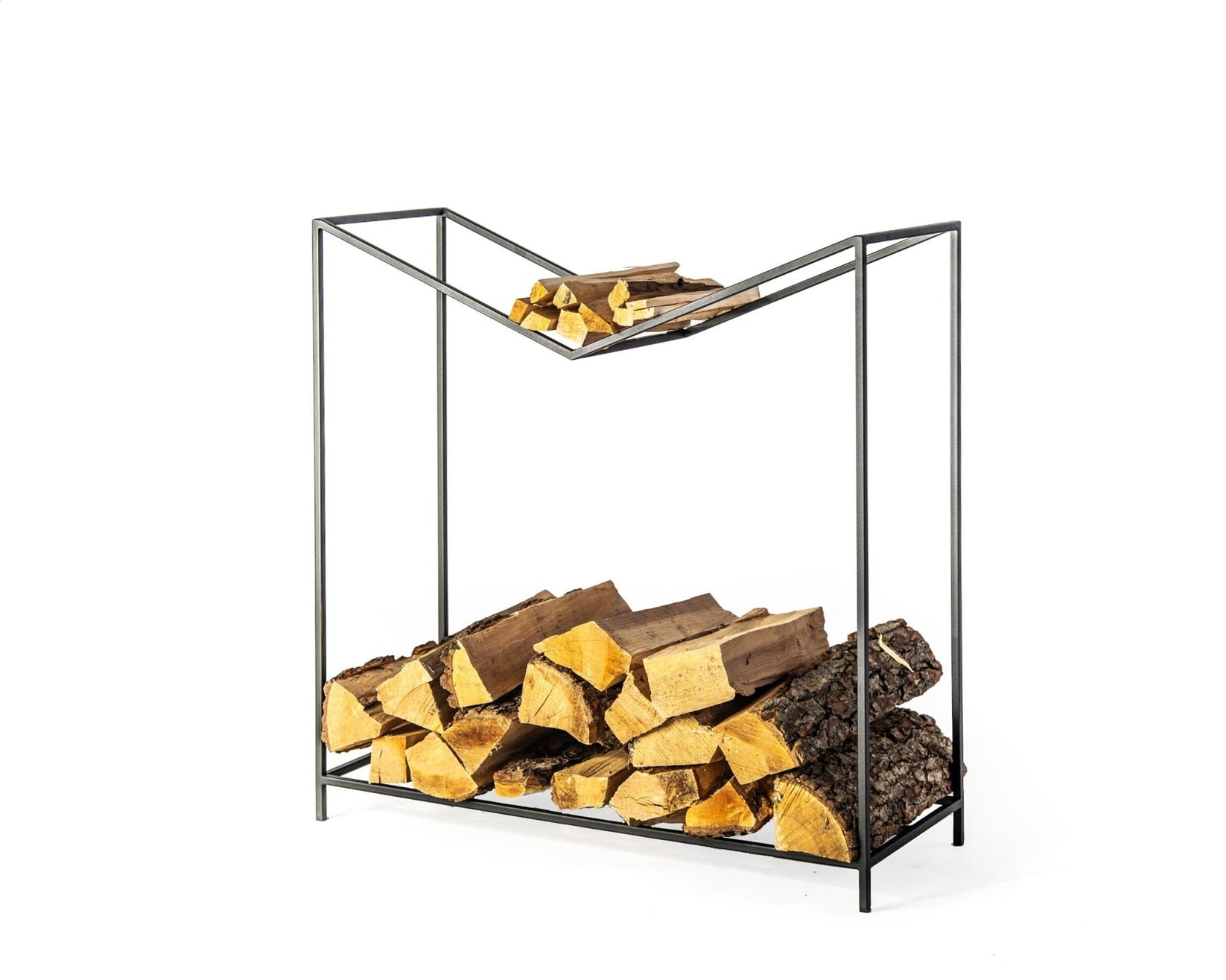 Elegant Log Holder "Montana-L" – Large Modern Firewood Stand - Atelier Article