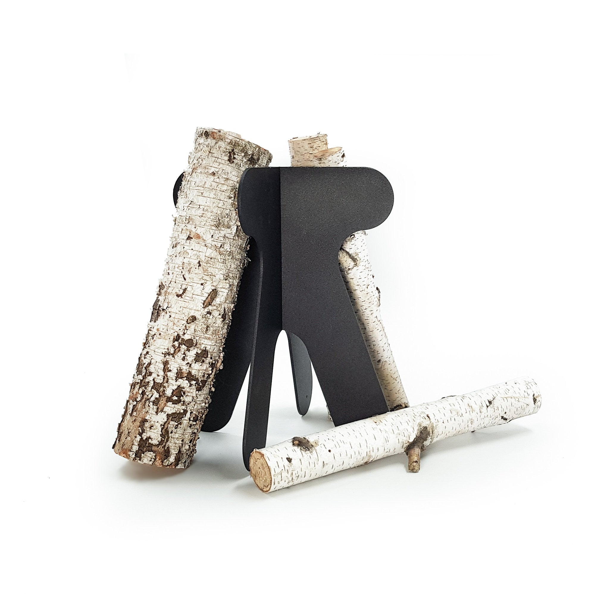 Firepit Log Holder - Heavy Metal Collapsible Scandi Style Firecamp Accessory with Attention to Detail - Atelier Article