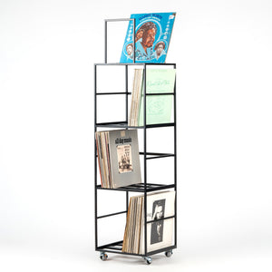 Four-Tier All-Metal Vinyl Record Stand – Holds 240+ LPs - Atelier Article