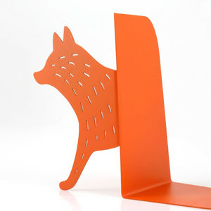 Orange fox metal bookend shown individually
