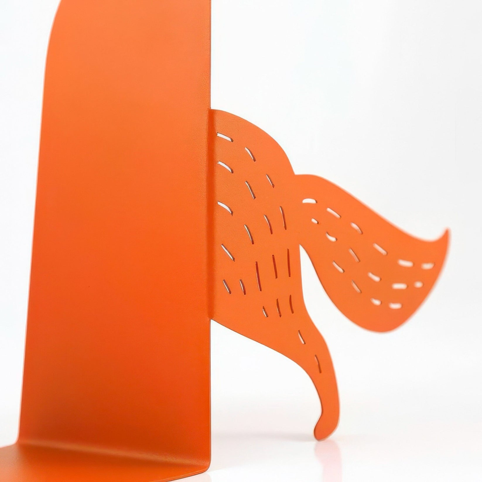 Orange fox metal bookend tail-side piece