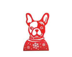 French Bulldog Metal Bookends – laser-cut powder-coated steel, photo 1