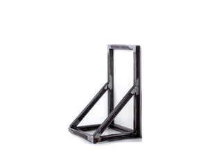 Gate metal bookend, single piece – hand-welded steel rod frame on white