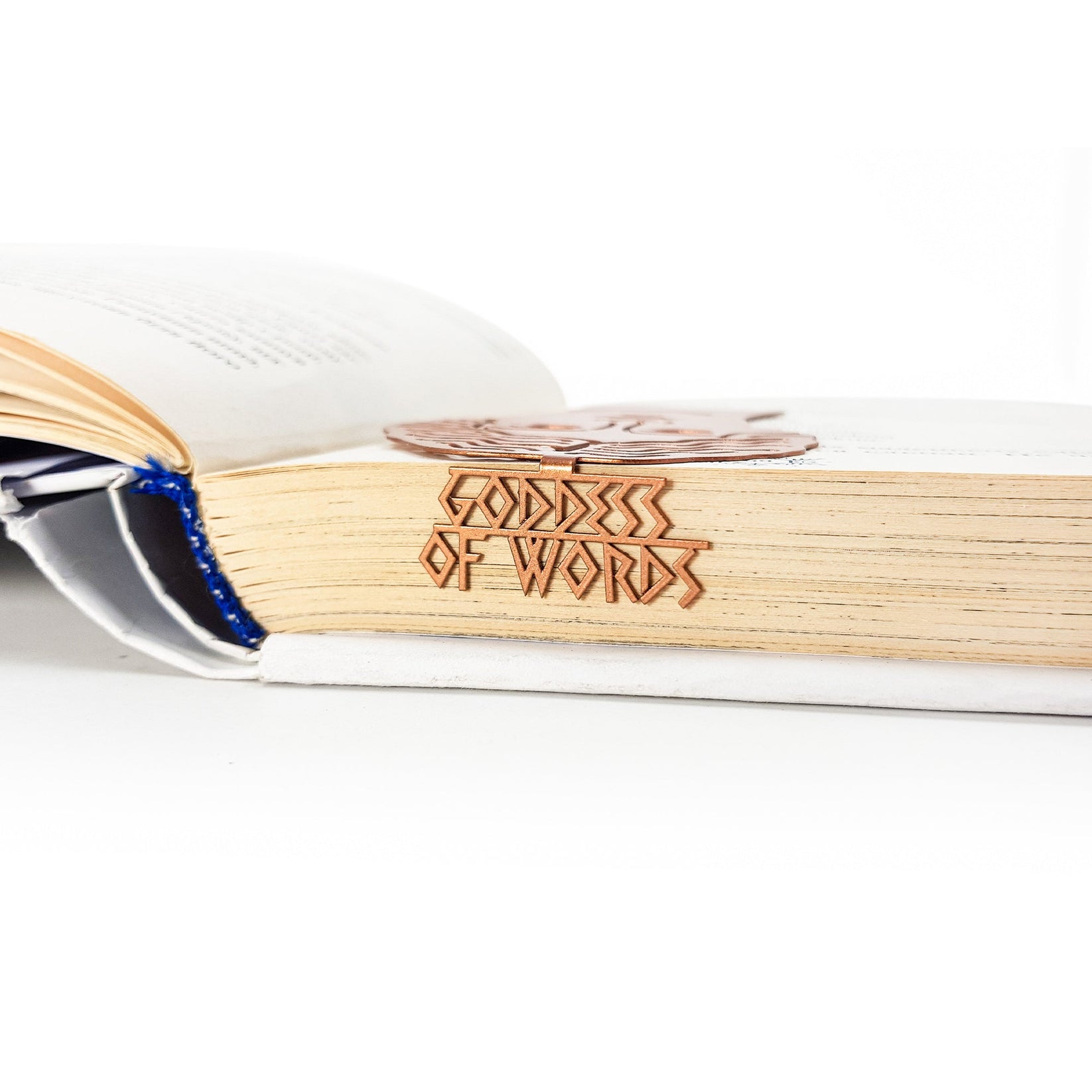 Goddess of Words metal bookmark packed with kraft paper and twine as a gift