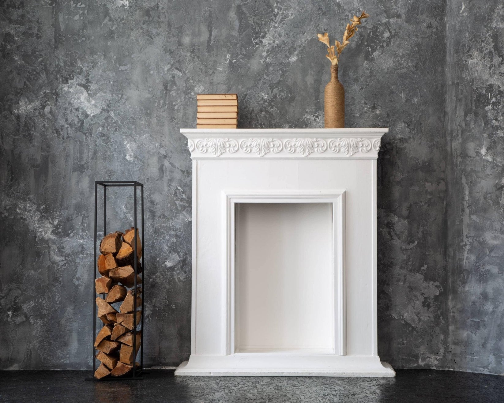 Hand-Welded Iron Log Holder – Slim Firewood Storage for Indoors/Outdoors - Atelier Article
