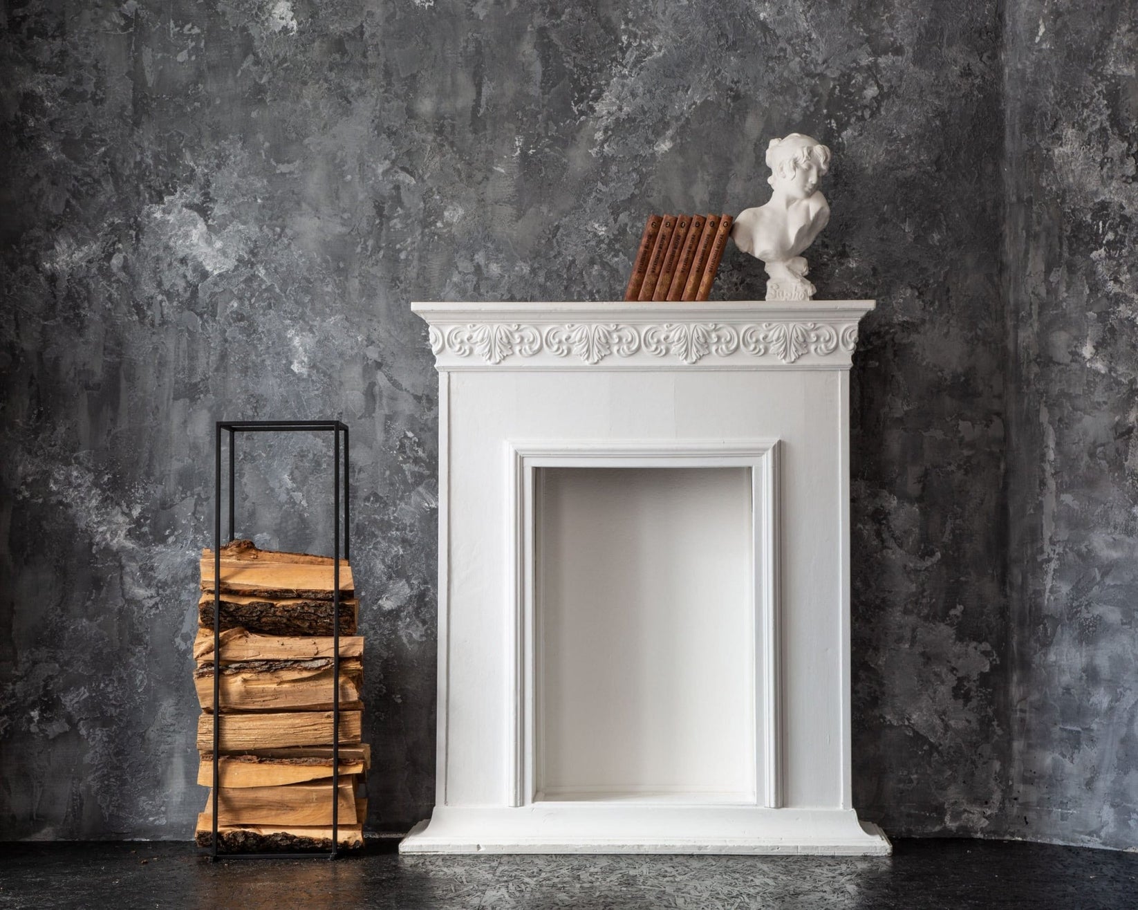 Hand-Welded Iron Log Holder – Slim Firewood Storage for Indoors/Outdoors - Atelier Article