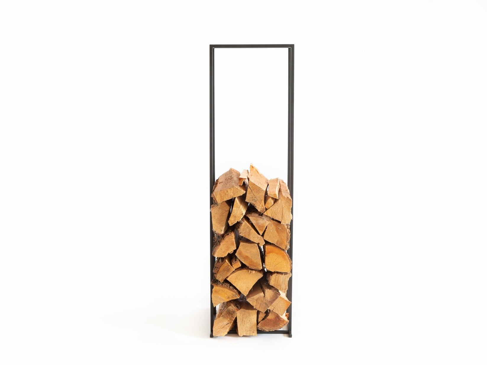 Hand-Welded Iron Log Holder – Slim Firewood Storage for Indoors/Outdoors - Atelier Article