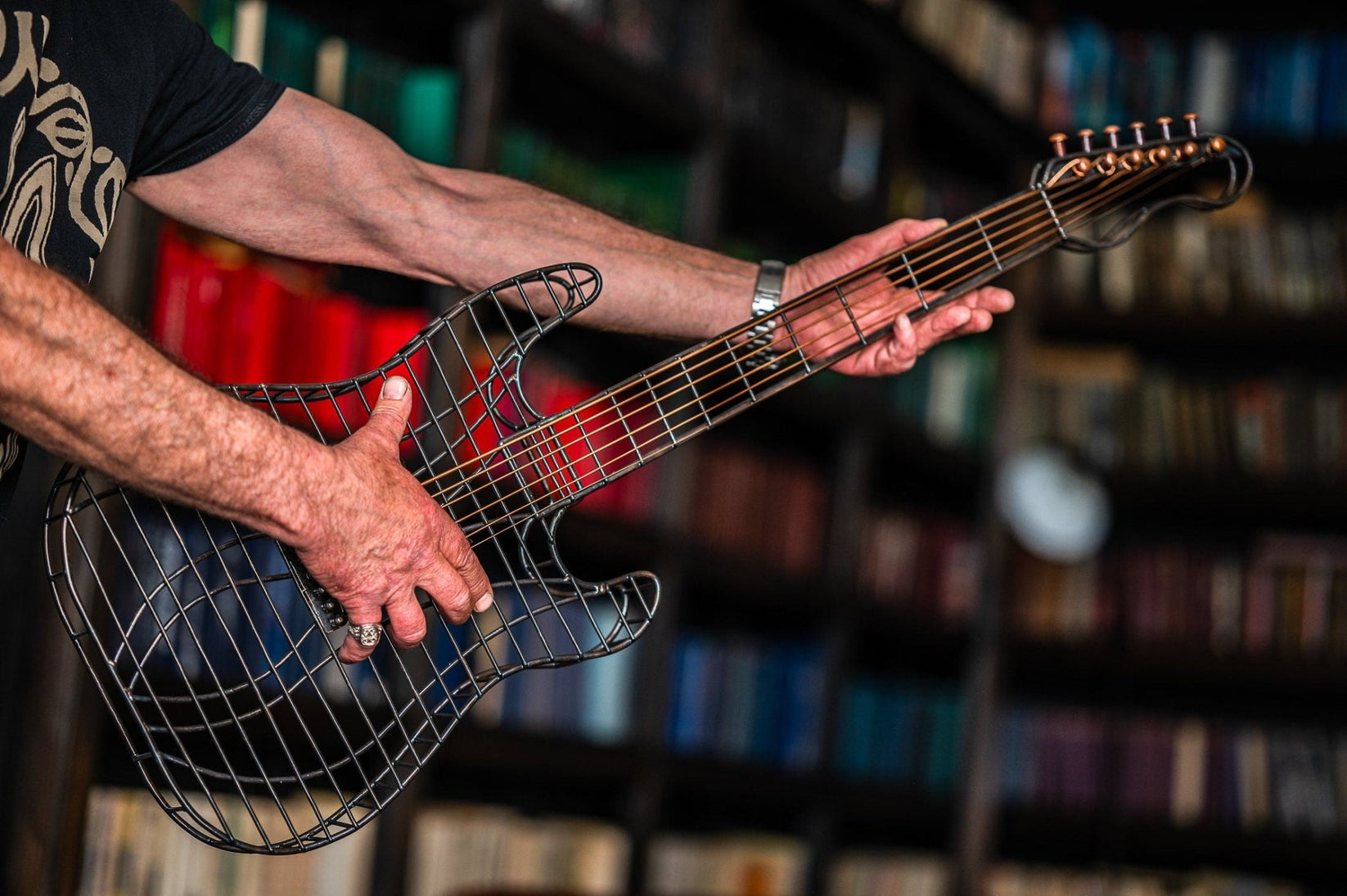 Hand-Welded Wireframe Metal Guitar - Atelier Article