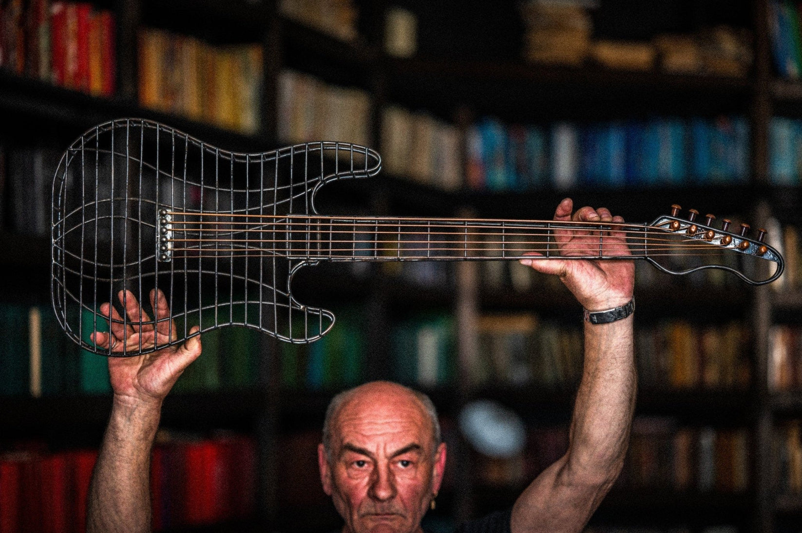 Hand-Welded Wireframe Metal Guitar - Atelier Article