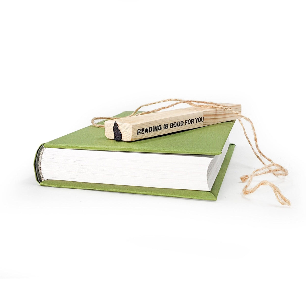Howling Wolf metal bookmark with the engraved wooden gift block it ships with