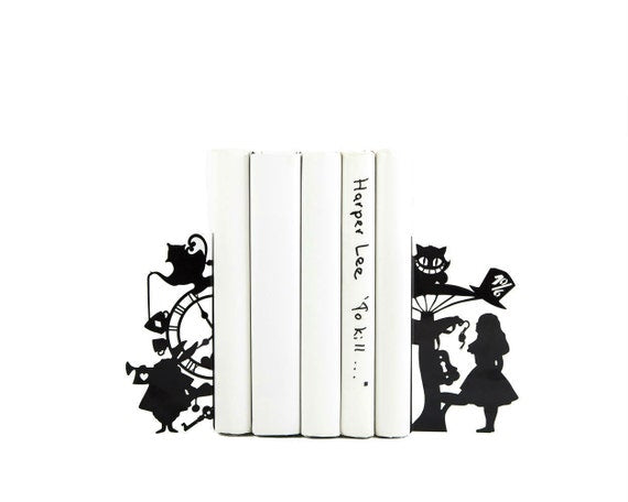 Alice in Wonderland Metal Bookends