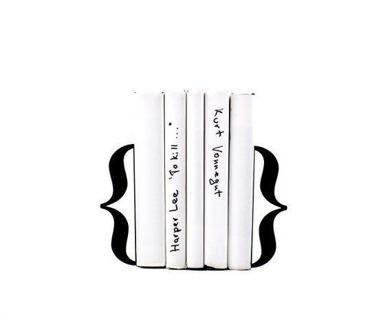 Curly Braces Metal Bookends