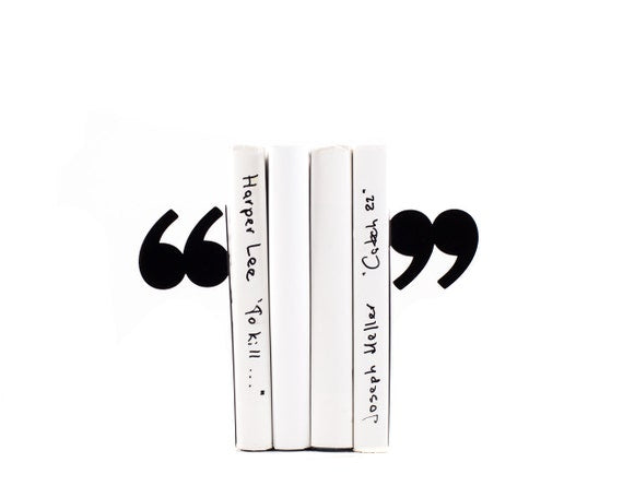 Quotation Mark Metal Bookends