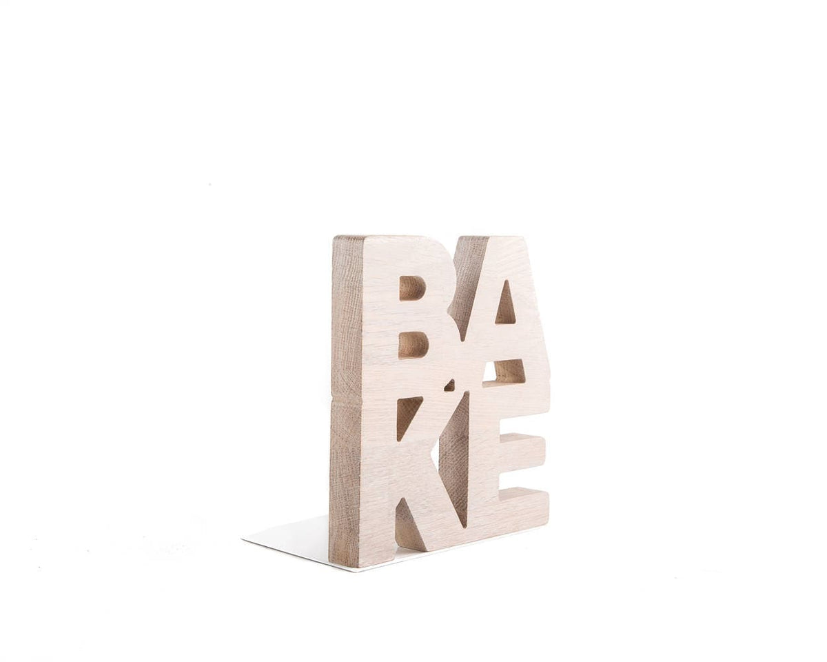 Kitchen wooden bookends "Bake." - Design Atelier Article