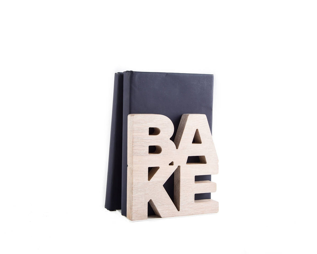 Kitchen wooden bookends "Bake." - Design Atelier Article