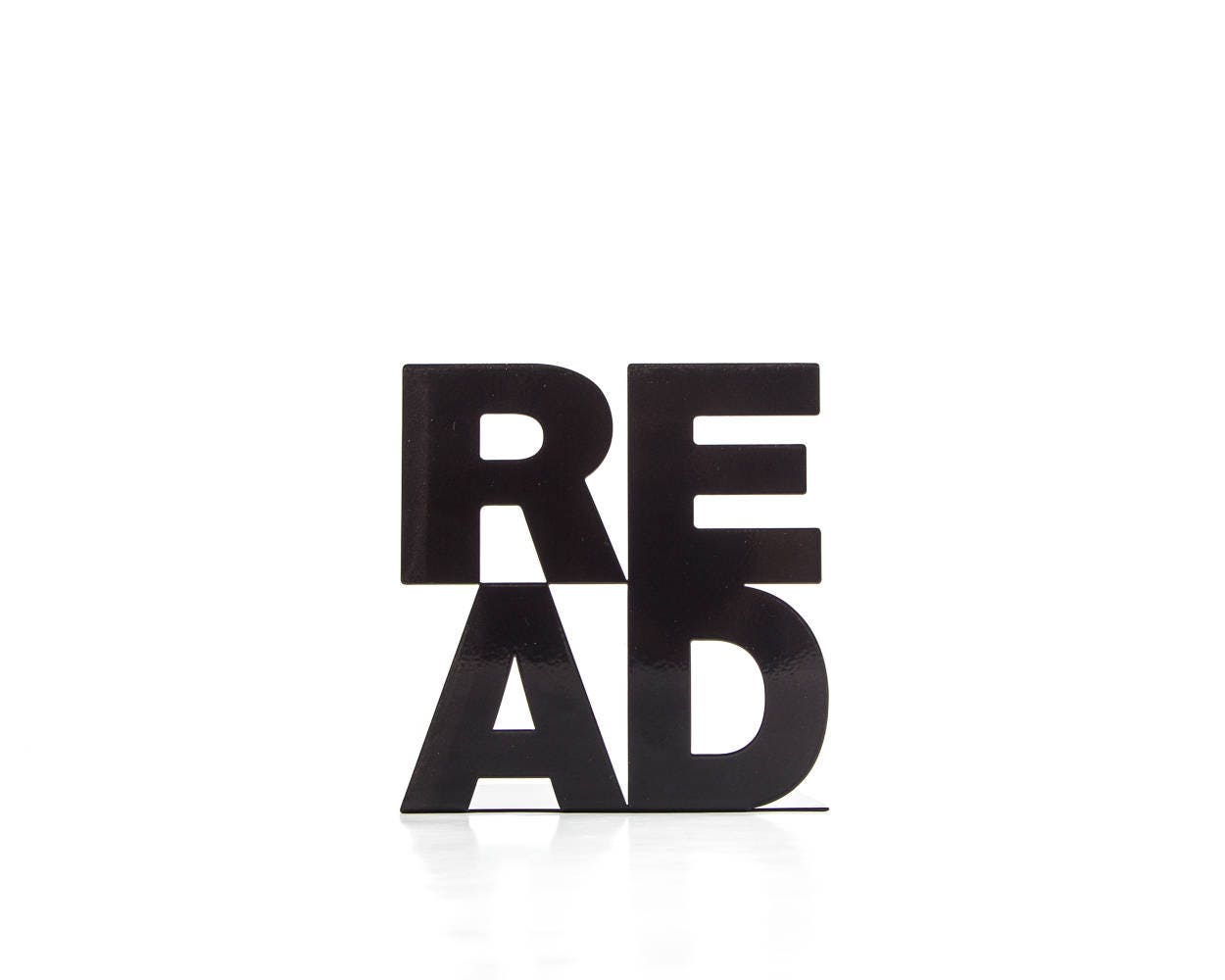 Metal READ Bookends – laser-cut steel, photo 2