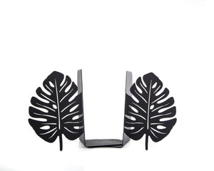 Monstera Leaf Metal Bookends – black – laser-cut steel, photo 5