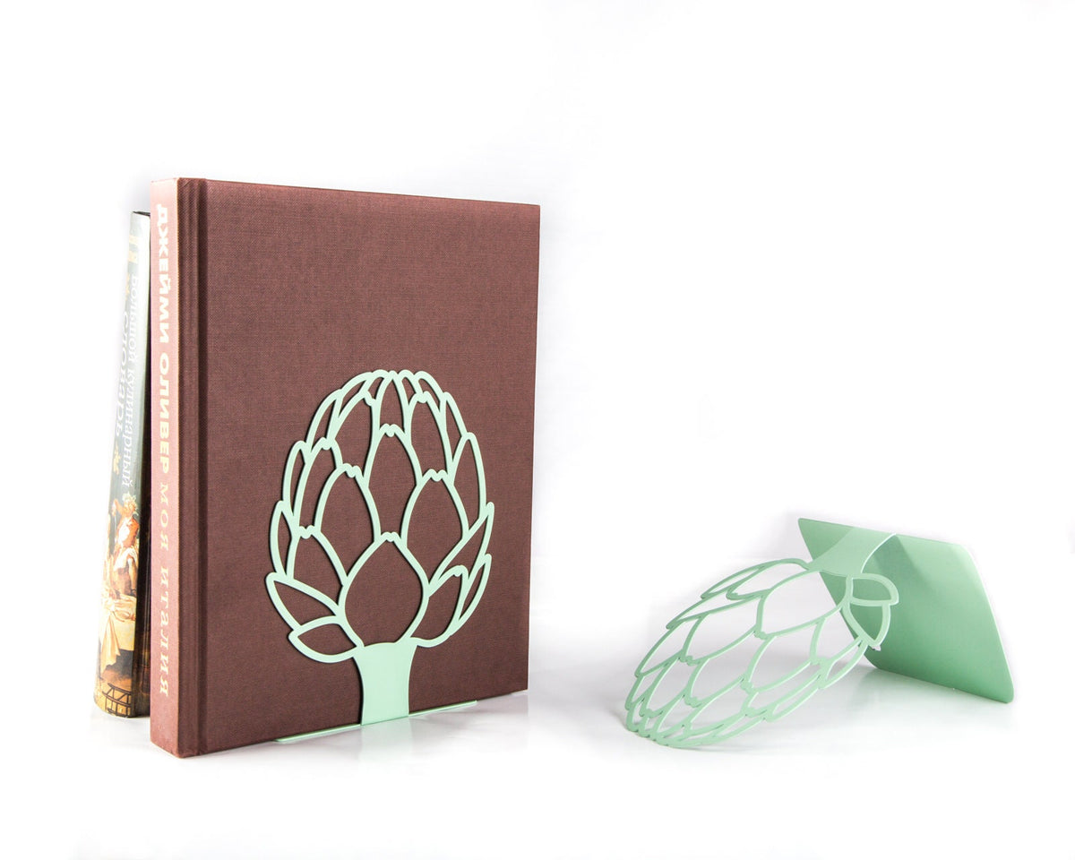 Metal Artichoke Bookends – green – laser-cut steel, photo 6