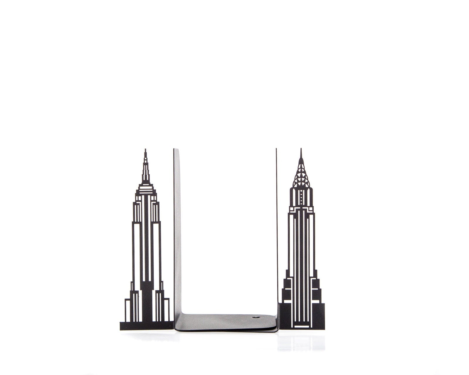 New York Skyline Metal Bookends – laser-cut steel, photo 2