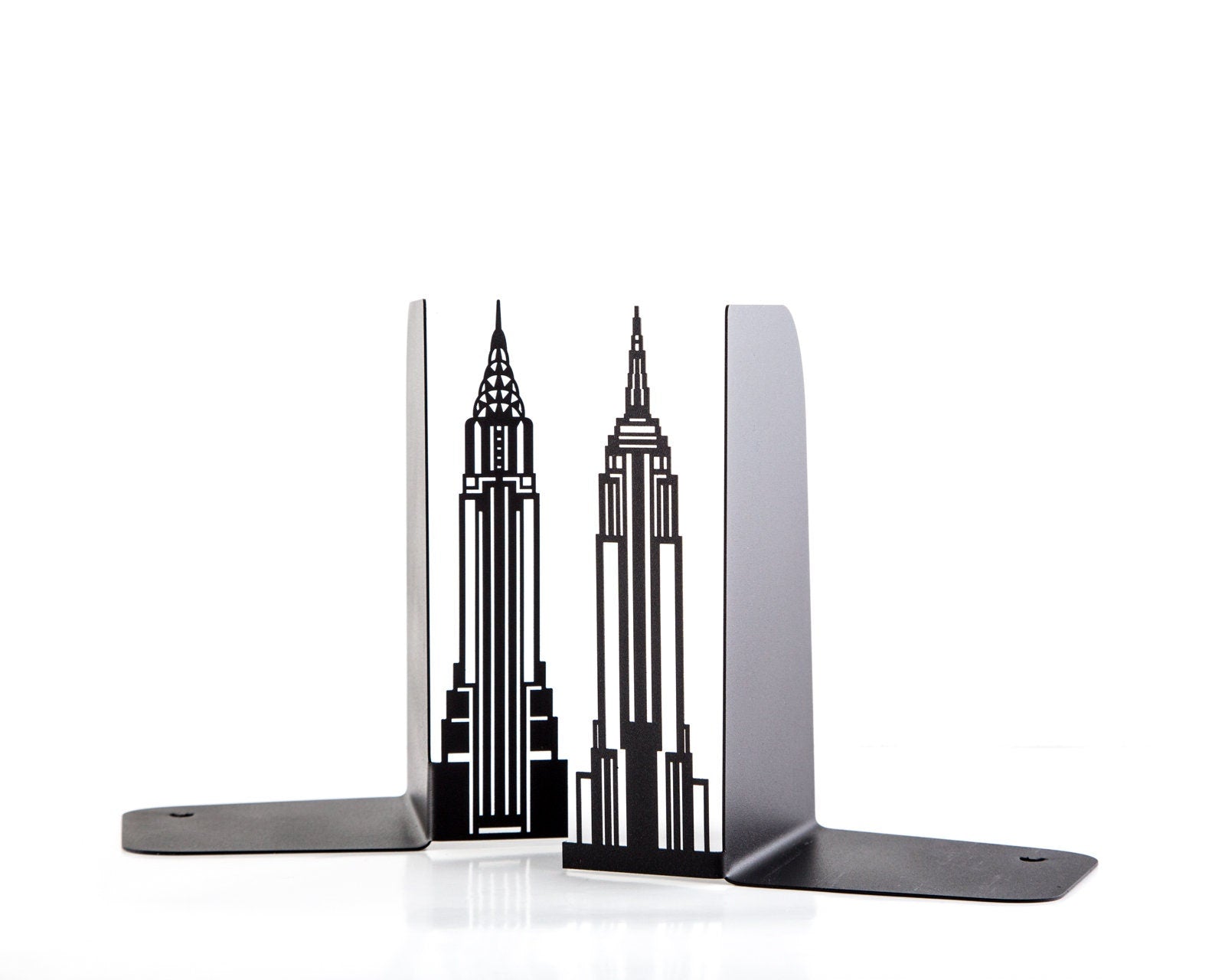 New York Skyline Metal Bookends – laser-cut steel, photo 3