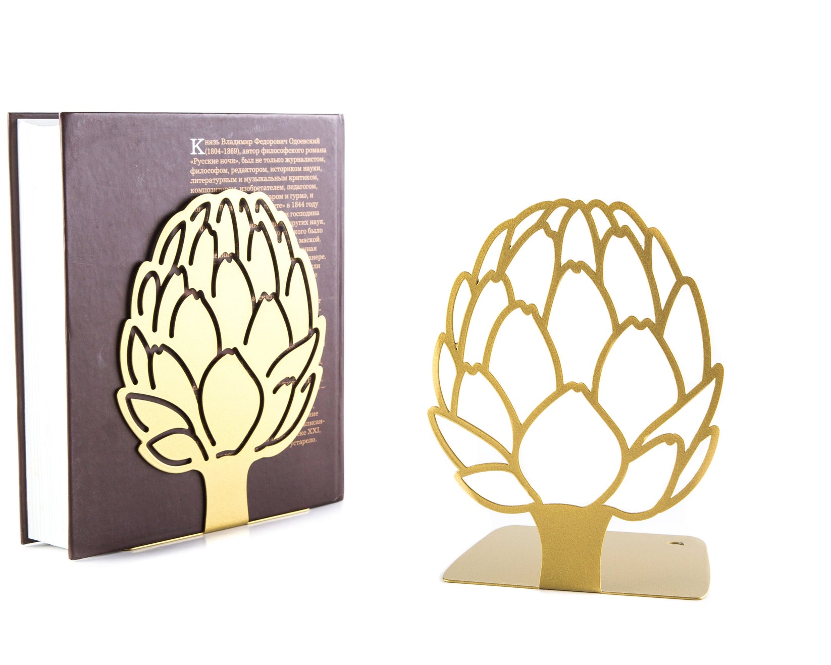 Metal Artichoke Bookends – gold – laser-cut steel, photo 2