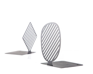 Stripes Limited Bookends: Modern Steel Shelf Decor — view 5