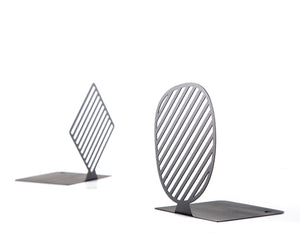 Stripes Limited Bookends: Modern Steel Shelf Decor — view 6