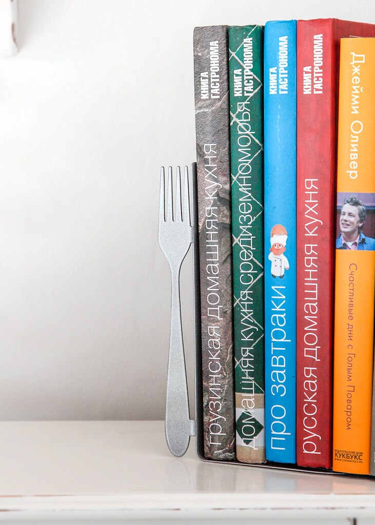 Metal Fork & Knife Bookends – laser-cut steel, photo 3