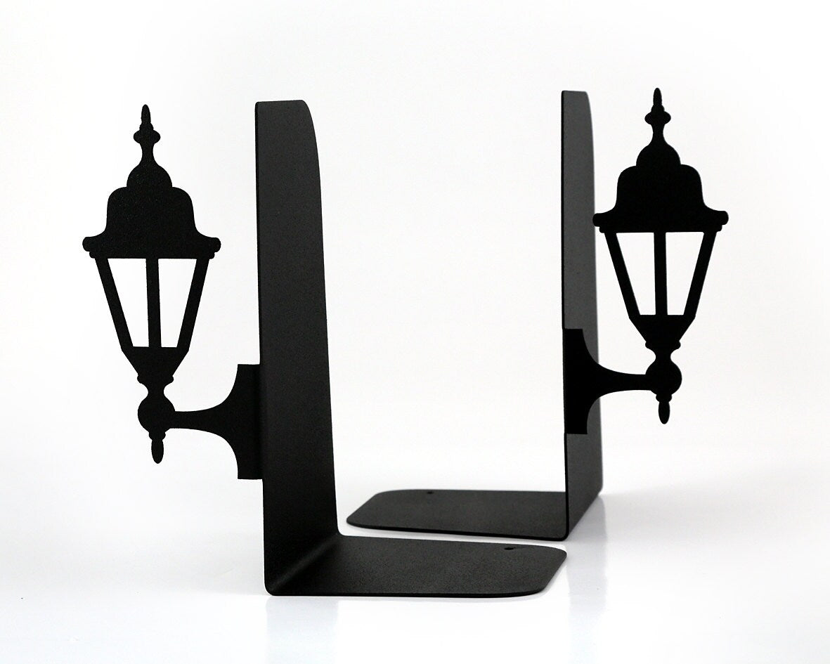 Vintage Street Lantern Bookends – laser-cut steel, photo 4